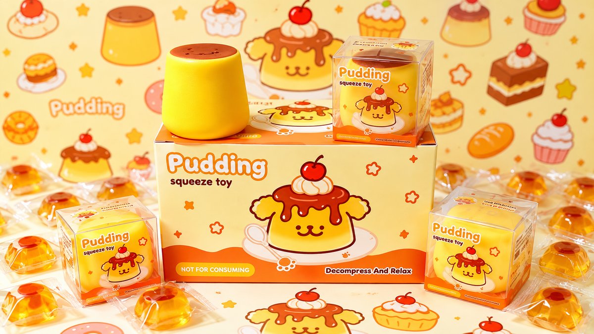 Pudding Crunchy Squishy Squeeze Toy