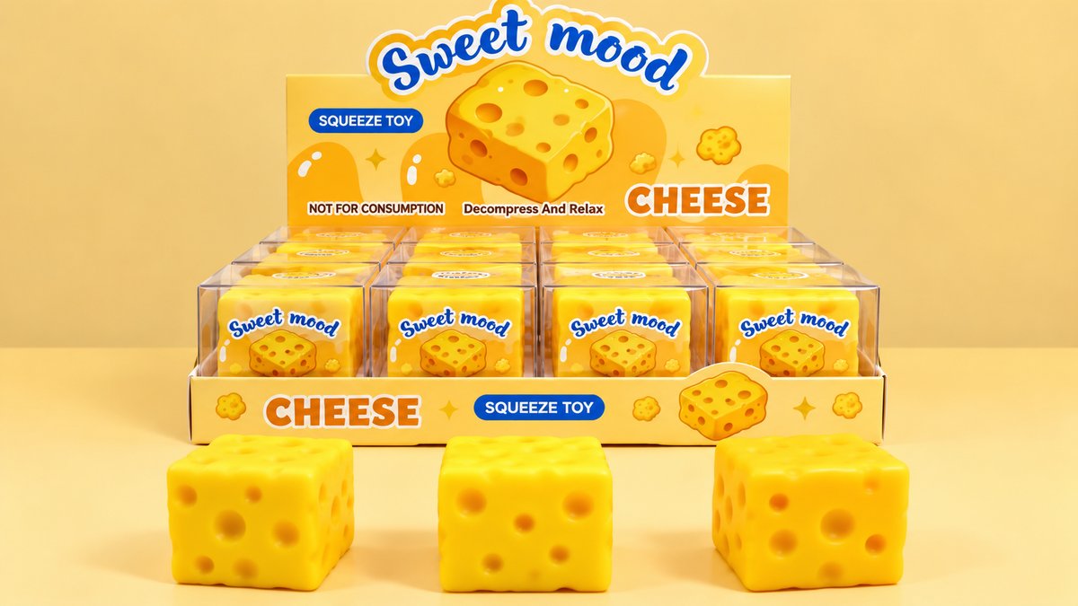 Cheese Crunchy Squishy – Satisfying Squeeze Toy