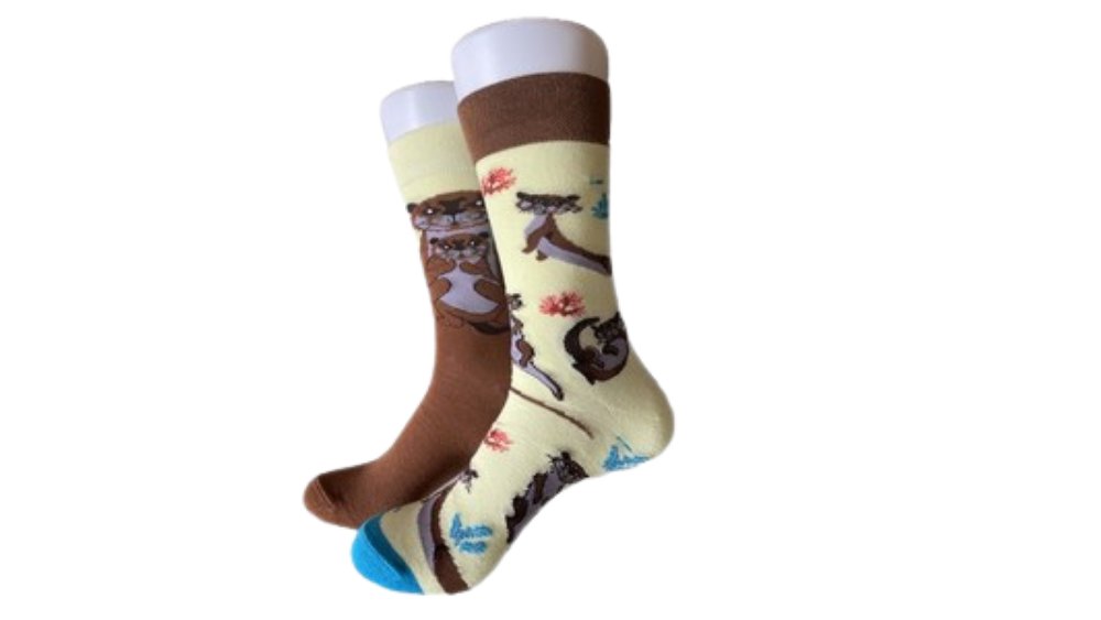 Cute Otter Long Socks – Brown & Cream