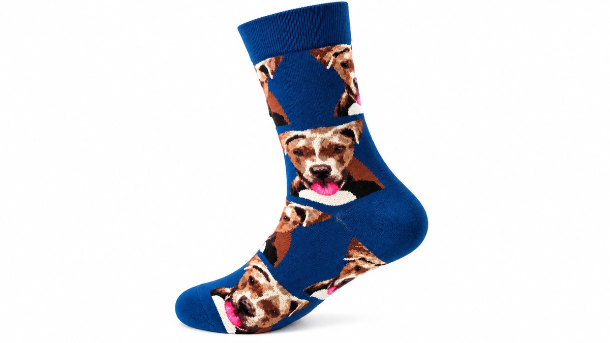 Pit Bull Dog Long Socks – Blue