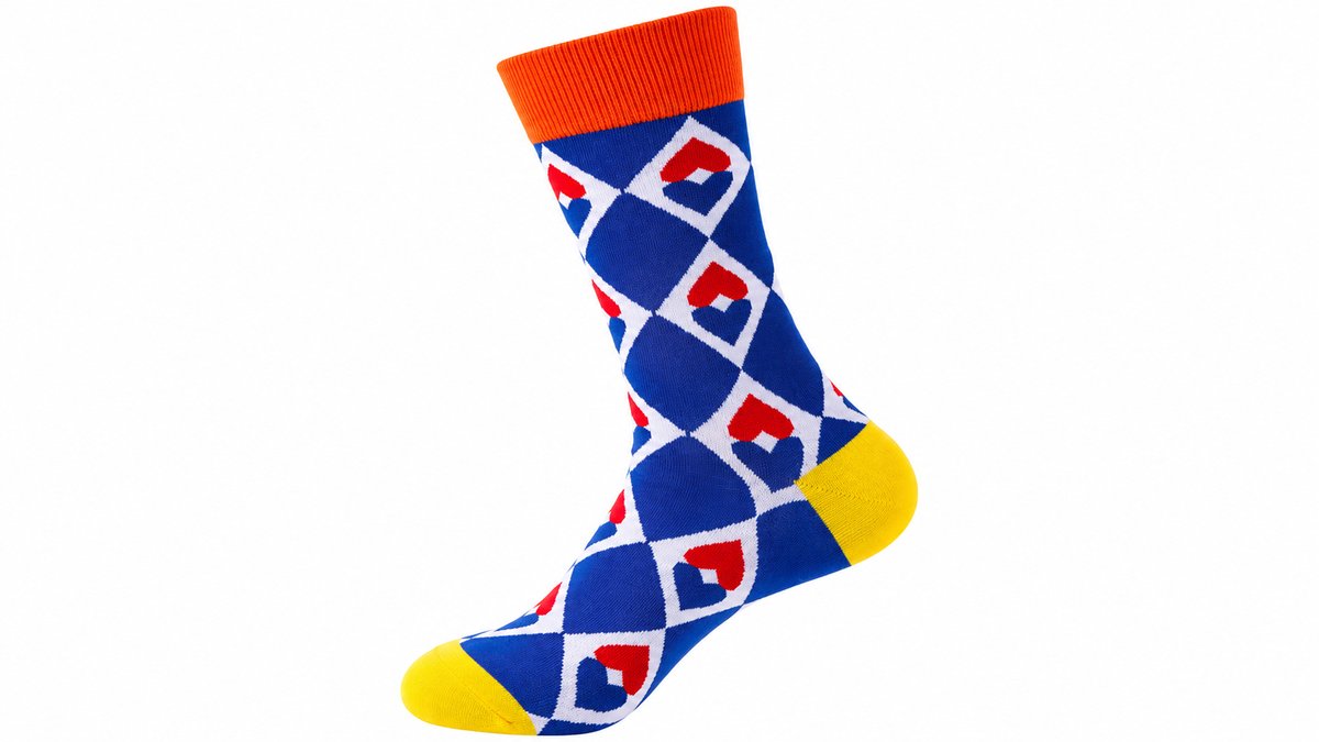 Colourful Diamond Pattern Long Socks