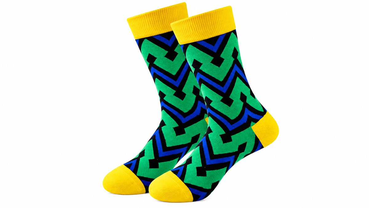 Colourful Geometric Pattern Long Socks