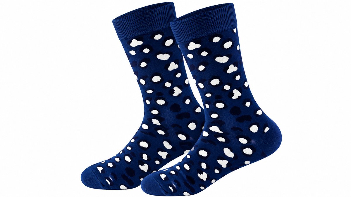 Blue Leopard Print Long Socks