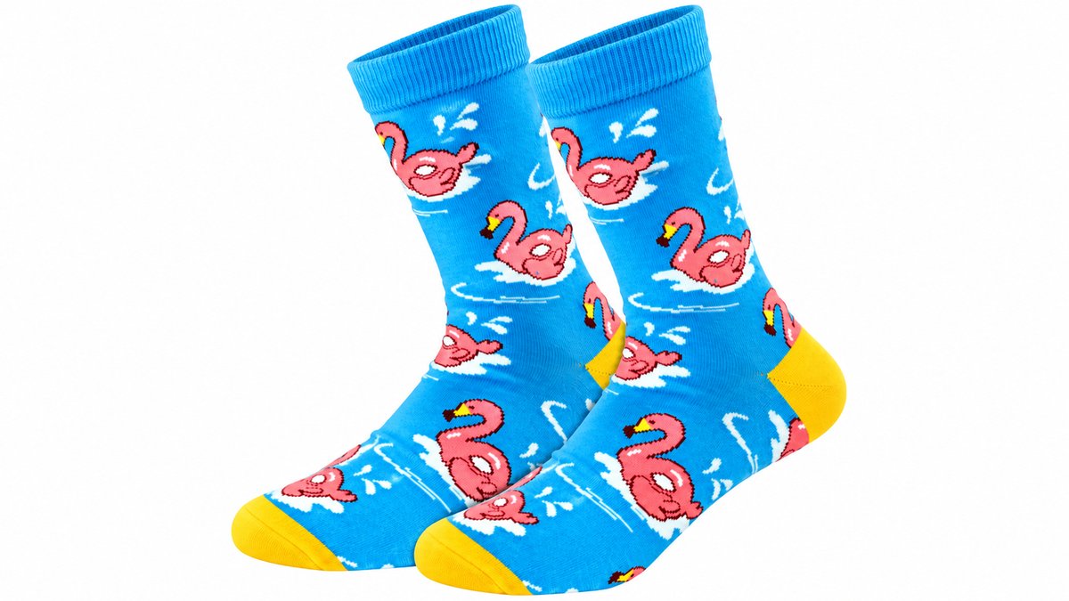 Blue Flamingo Long Socks