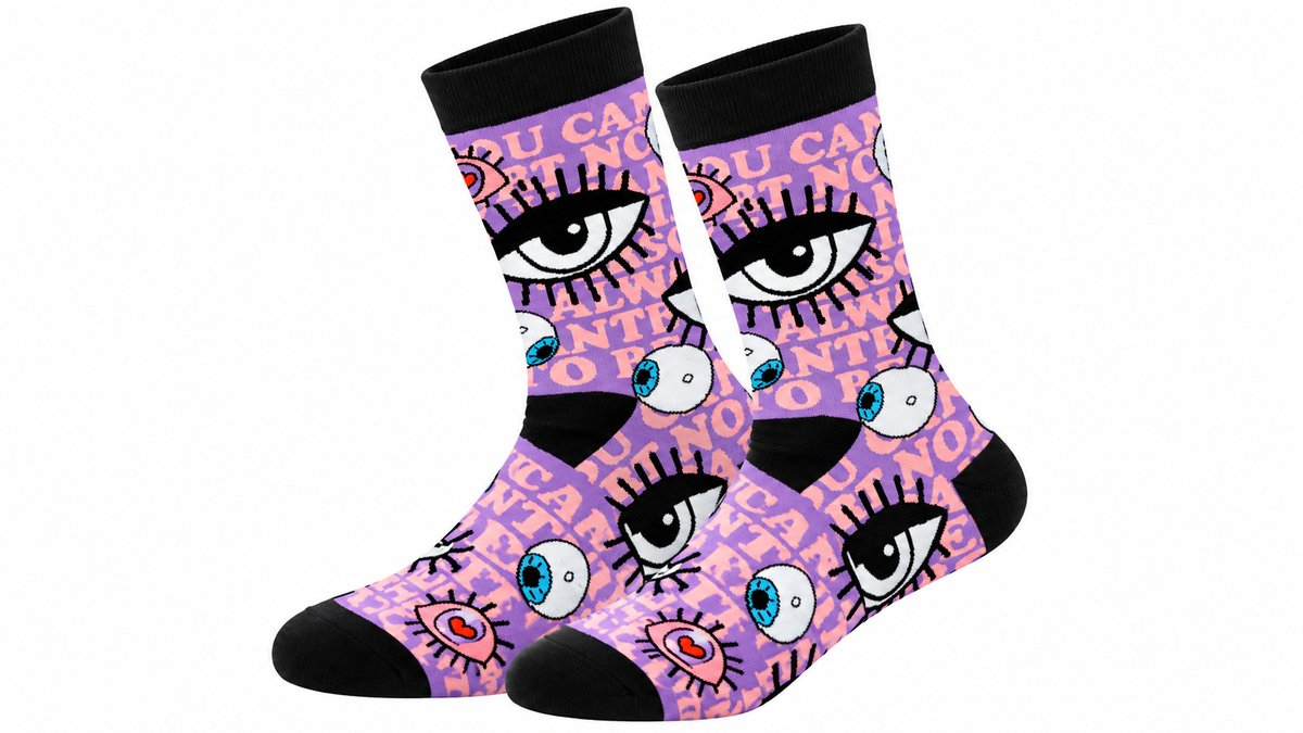 All Eyes on You Purple Long Socks