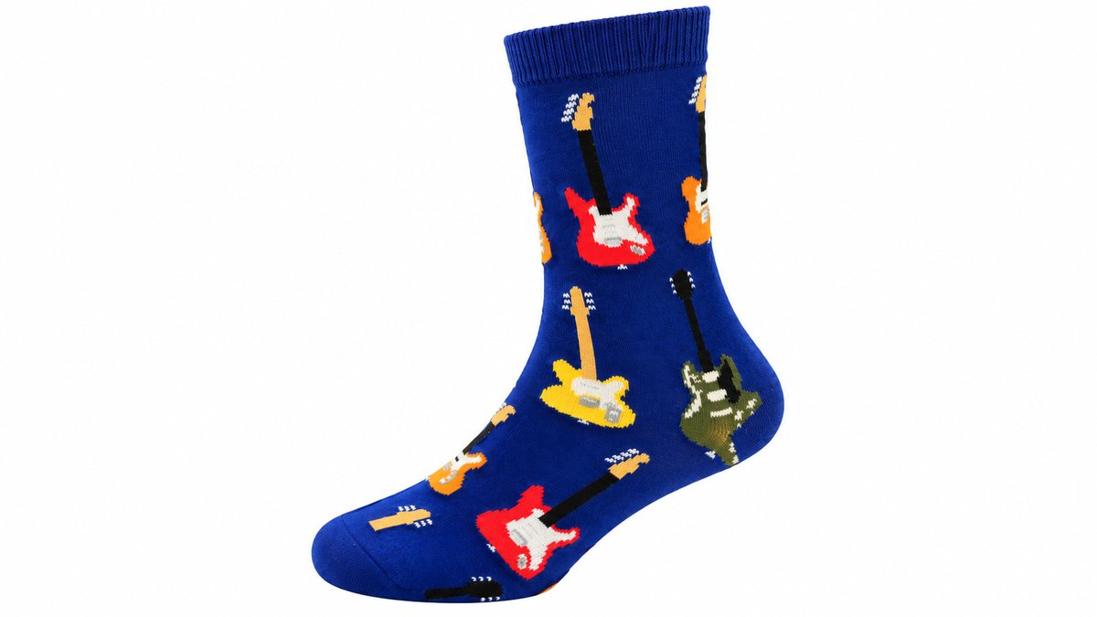 Electric Guitar Blue Long Socks