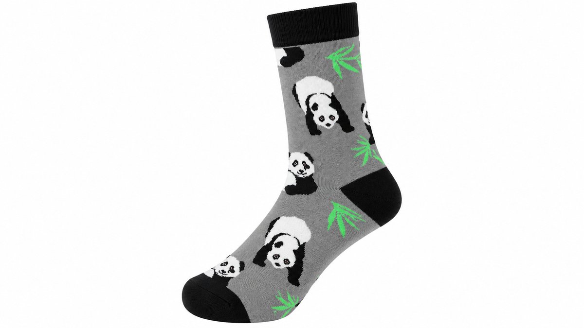 Panda & Bamboo Grey Long Socks