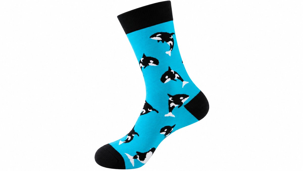 Orca Whale Blue Long Socks