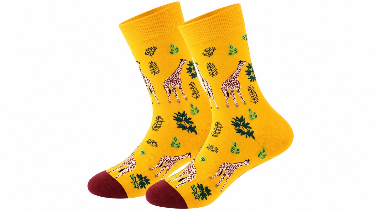 Yellow Giraffe Safari Long Socks