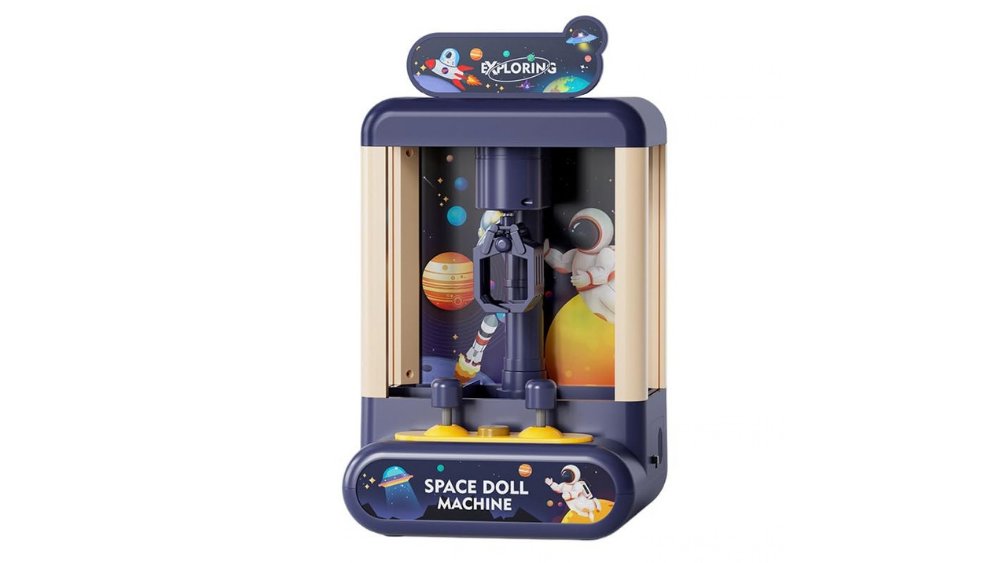 Space Doll Machine – Mini Claw Arcade Game with Joystick – Space Theme