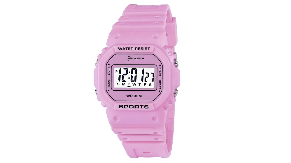 Mingrui Kids Digital Sports Watch – Waterproof Style LCD Wristwatch – Purple