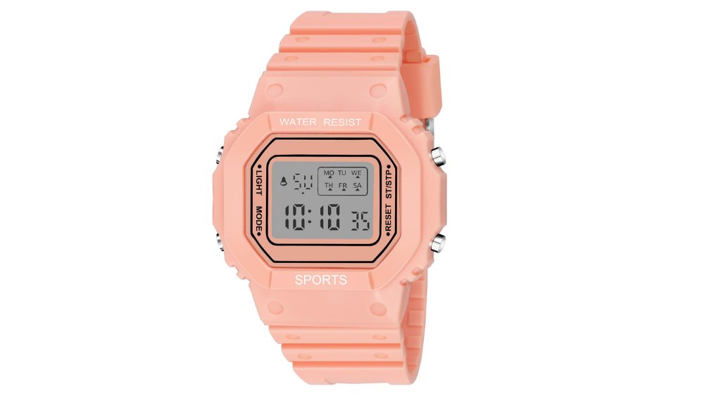 Mingrui Kids Digital Sports Watch – Waterproof Style LCD Wristwatch – Baige