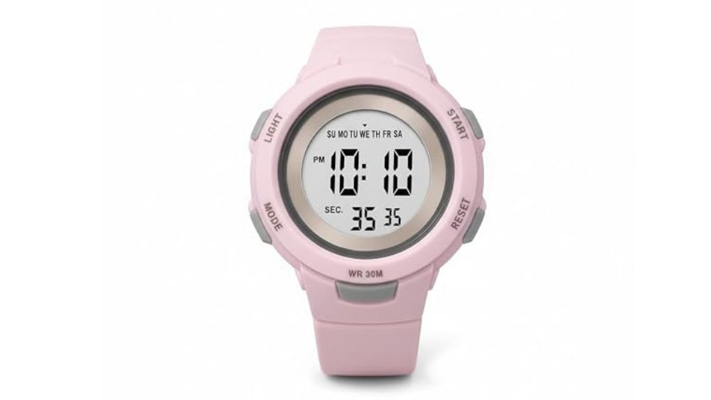 Kids Digital Sports Wristwatch – Light Pink | WR 30M