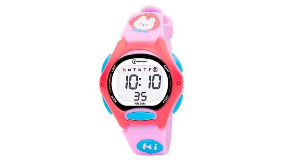 Mingrui Kids Digital Watch – Pink Bunny Design | WR 30M
