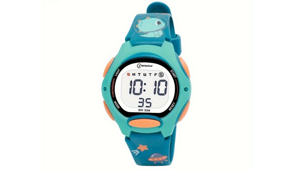 Mingrui Kids Digital Watch – Blue Dinosaur & Space Design | WR 30M