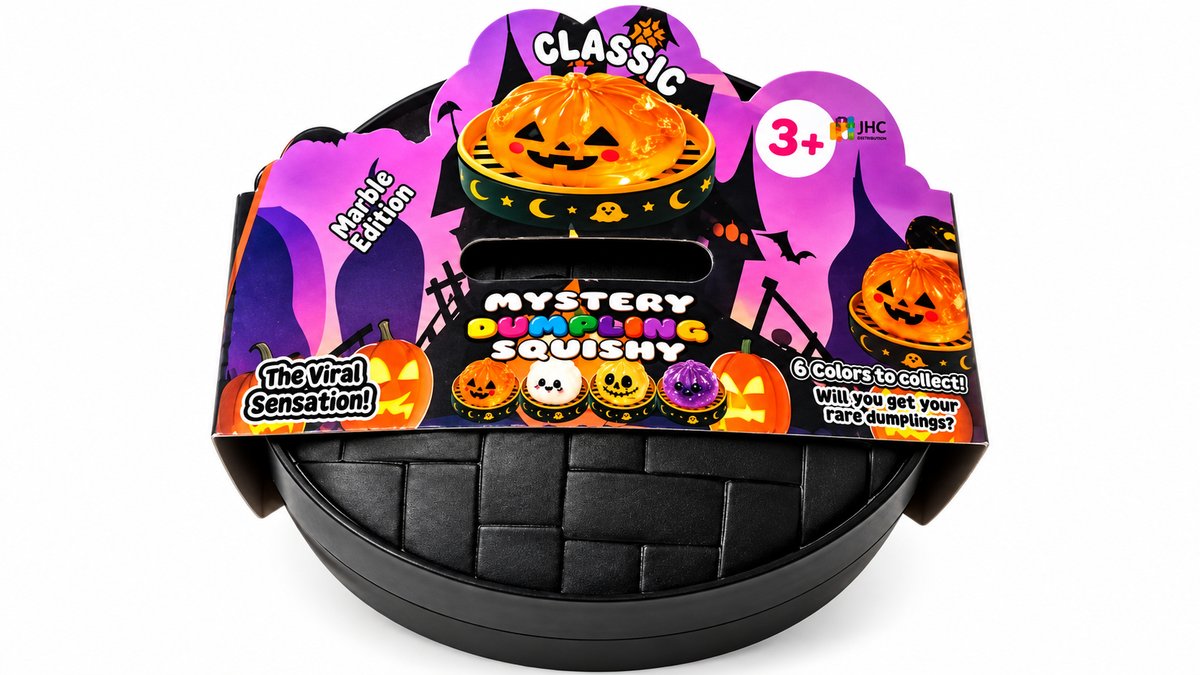 Halloween Mystery Dumpling Squishy – Water & Glitter Filled Pumpkin Fidget Toy