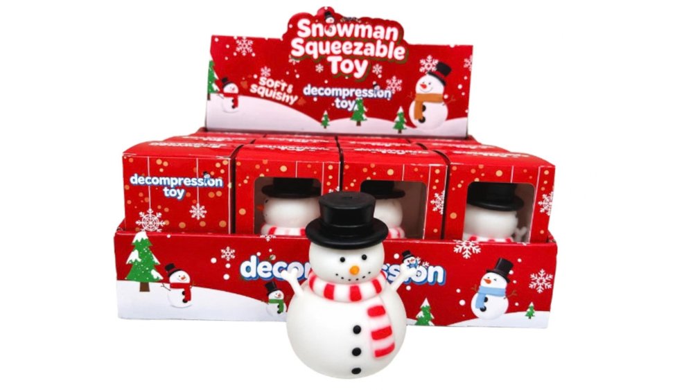 Christmas Snowman Squishy Toy – Soft Squeezable Snowman Stress Relief Fidget Toy