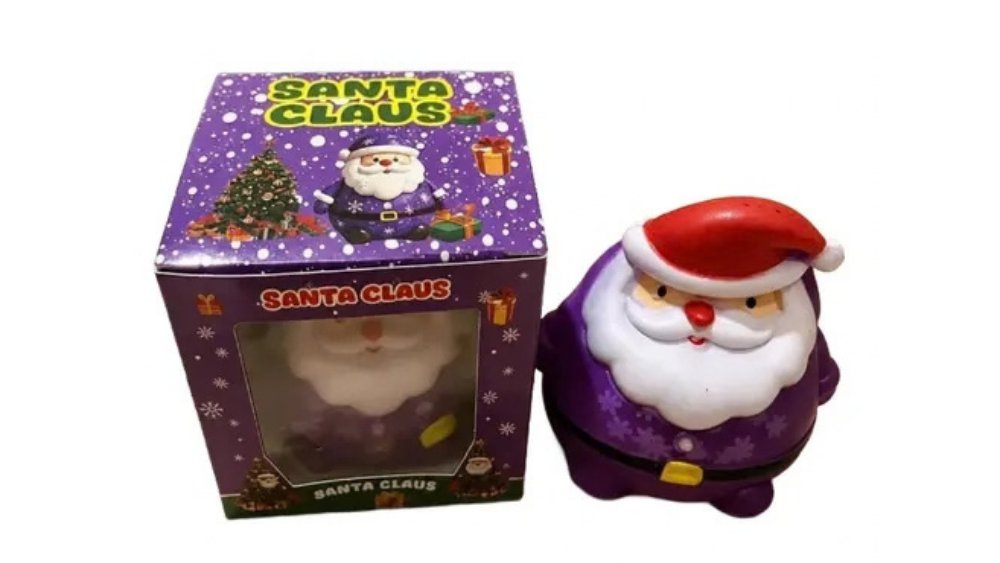Purple Sugar Filled Santa Claus Squishy Toy – Christmas Sugar Stress Relief Fidget Toy