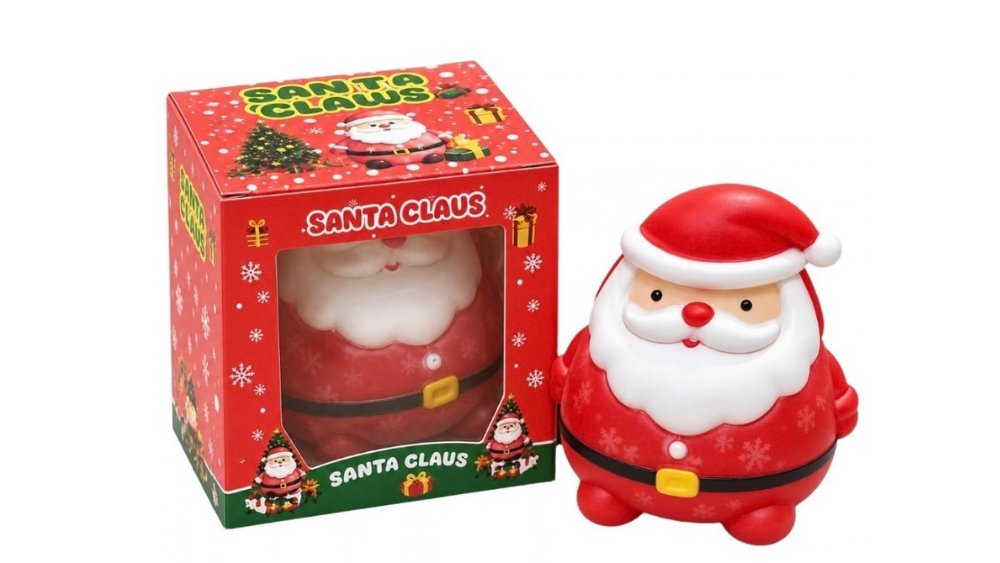 Red Sugar Filled Santa Claus Squishy Toy – Christmas Sugar Stress Relief Fidget Toy