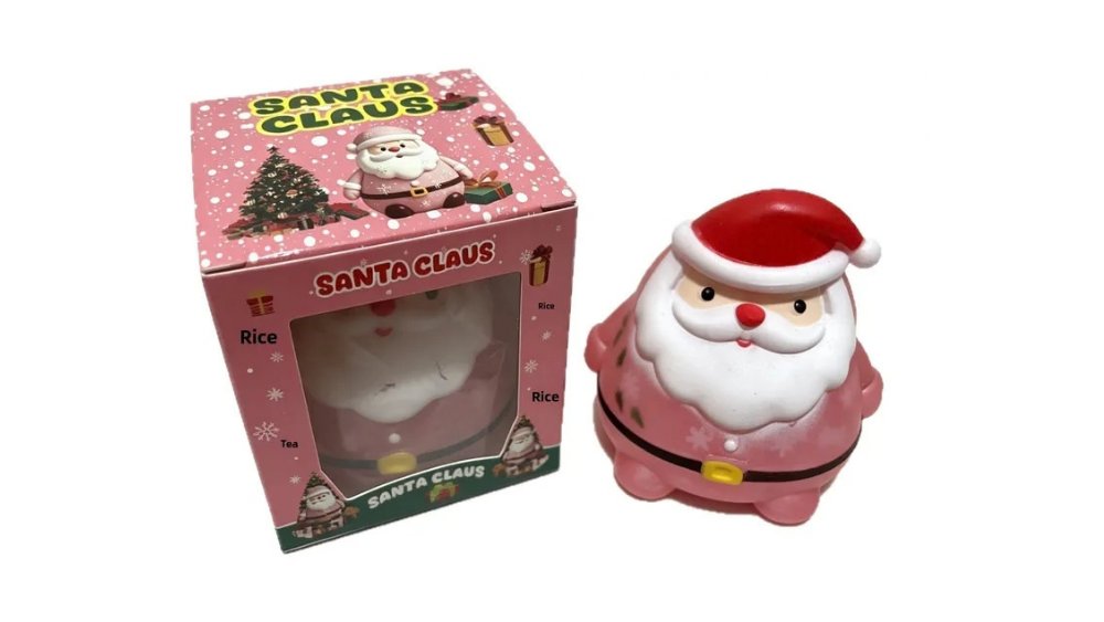Pink Sugar Filled Santa Claus Squishy Toy – Christmas Sugar Stress Relief Fidget Toy