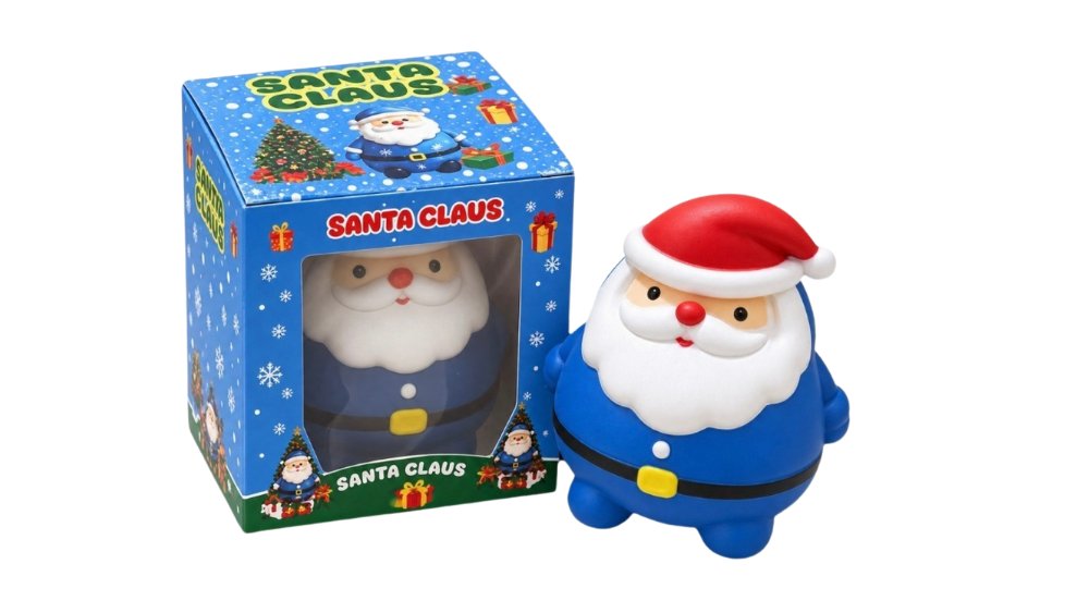 Blue Sugar Filled Santa Claus Squishy Toy – Christmas Sugar Stress Relief Fidget Toy