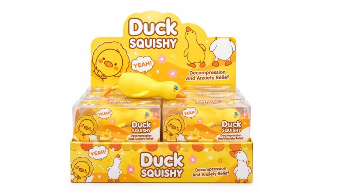 Crunchy Duck Squishy Toy – Yellow Duck Stress Relief Fidget Toy