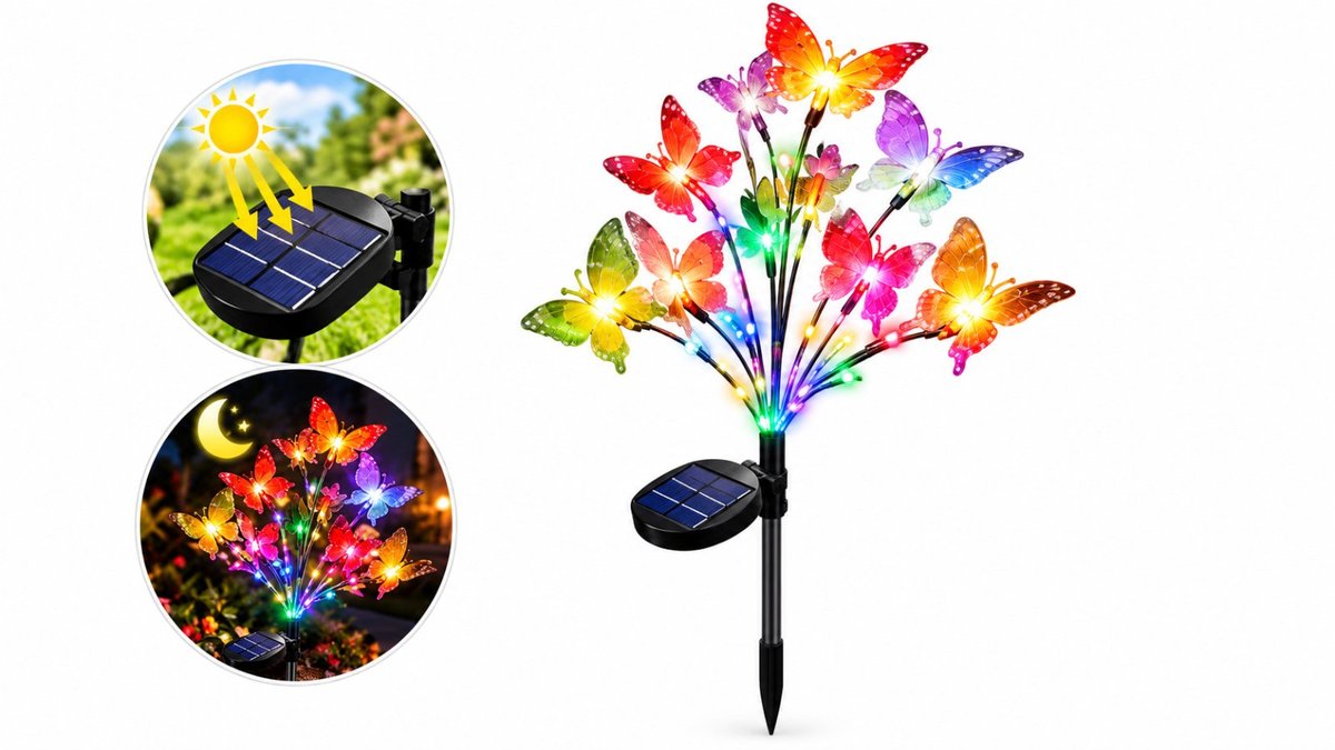 Solar Powered Butterfly Garden Lights – Multicolor LED Outdoor Decoration