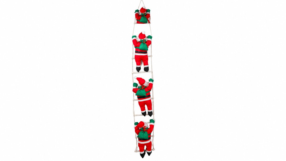 Climbing Santa Rope Decoration – 3 Santa Figures
