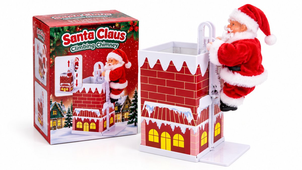 Santa Claus Climbing Chimney – Animated Christmas Decoration