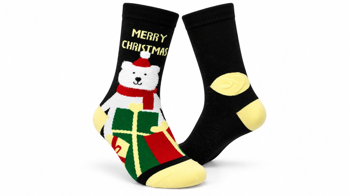 Christmas Socks – Polar Bear with Christmas Gifts | Merry Christmas 36-40