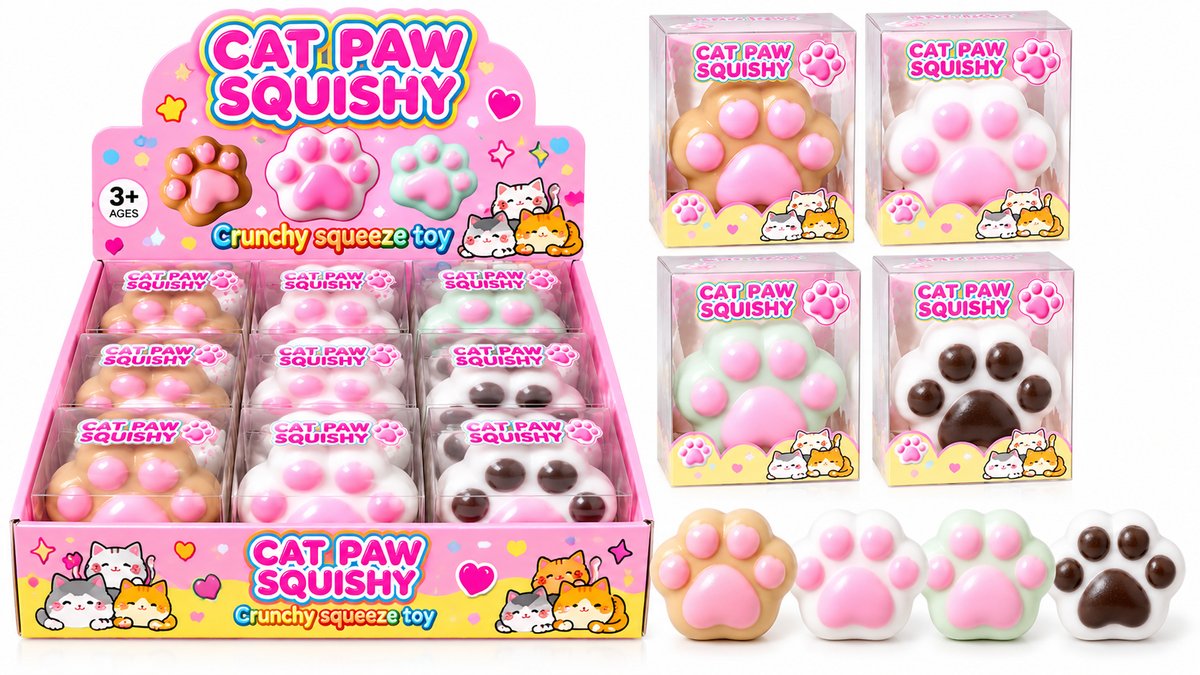 Crunchy Cat Paw Squishy – Cute Kitty Paw Stress Relief Toy