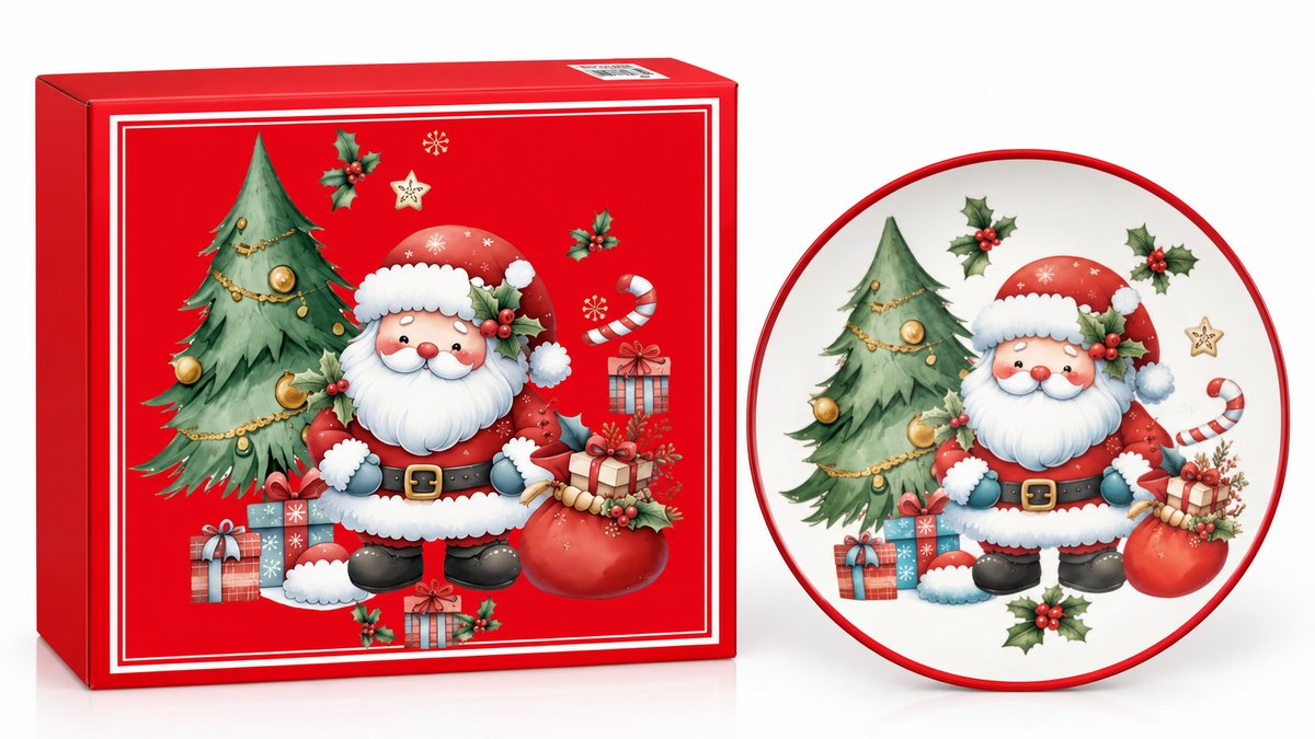 Christmas Santa Claus Ceramic Plate 24.2cm – Gift Box