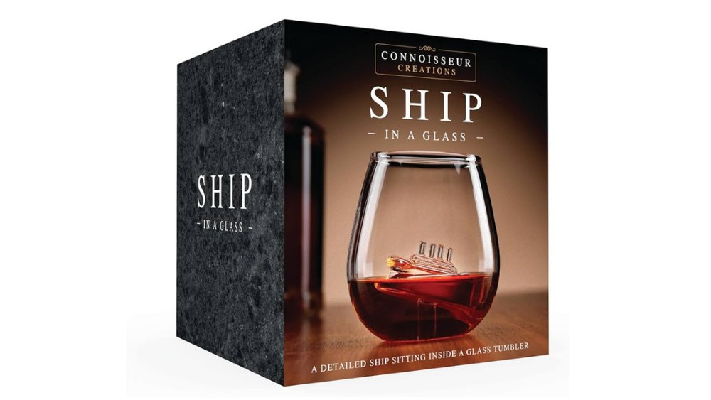 Ship in a Glass – Novelty Whisky Glass with Miniature Ship