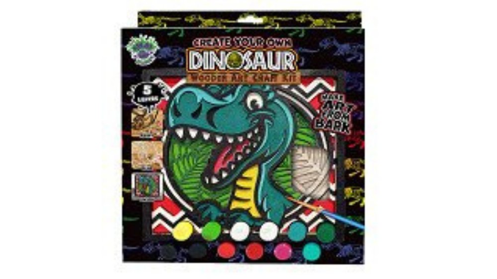 Dinosaur Wooden Art Craft Kit – Create Your Own 5-Layer 3D Painting Set by Splat Planet