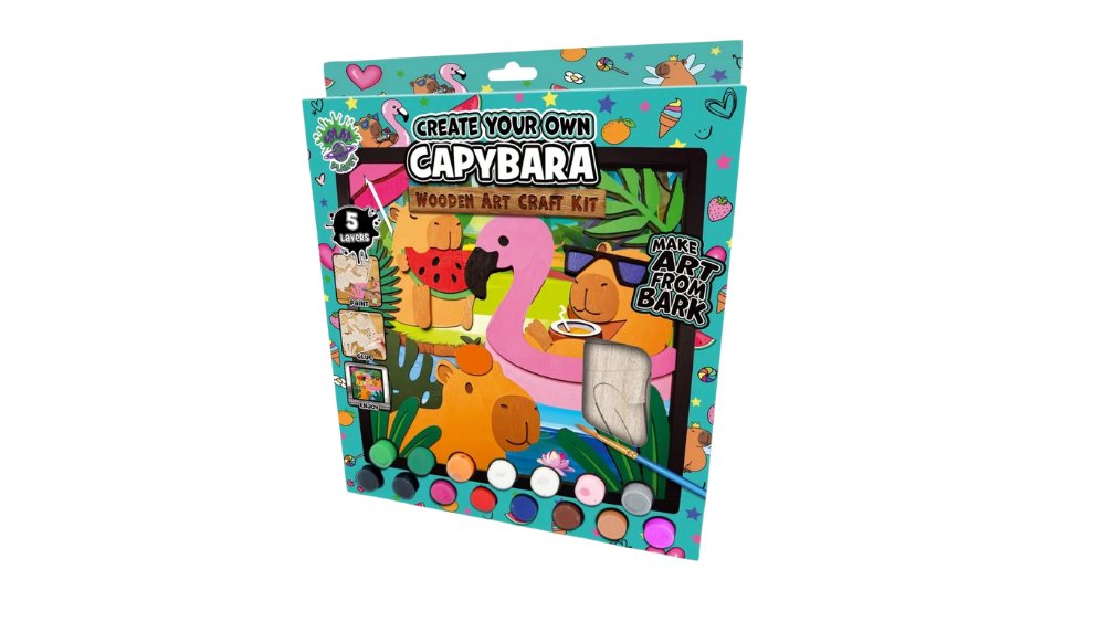 Capybara Wooden Art Craft Kit – Create Your Own 5-Layer 3D Painting Set by Splat Planet