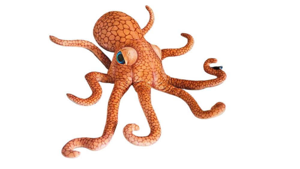Giant Octopus Plush Toy 150cm – Realistic Orange Sea Creature with Blue Eyes