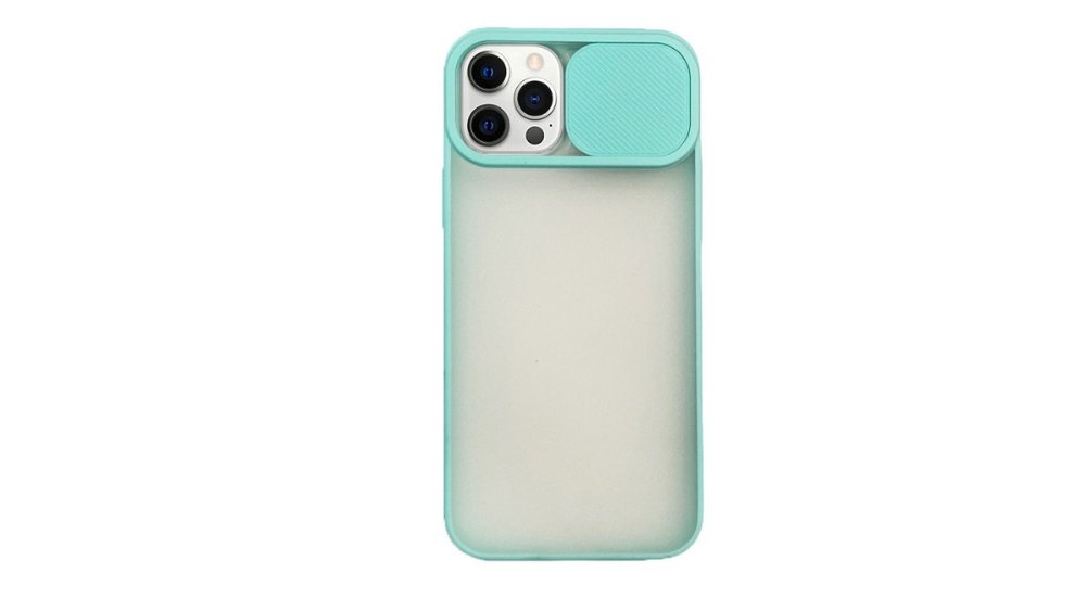 Protective Phone case turqoise with Camera Lens Cover iphone 13 promax