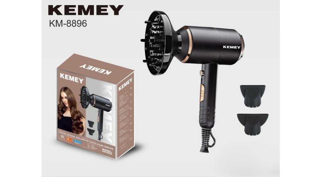 KEMEY KM-8896 Professional Hair Dryer – High-Speed Negative Ions