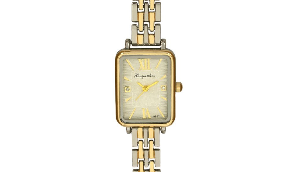 Women’s Square Two-Tone Stainless Steel Watch with Roman Numerals
