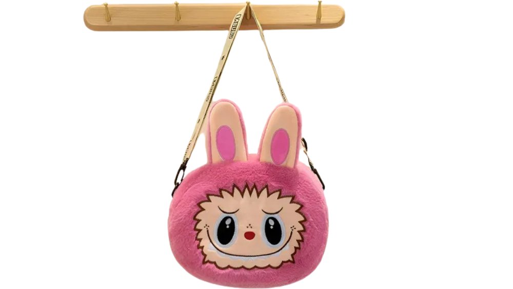 Labubu Plush Shoulder Bag – Pink Cute Crossbody Bag