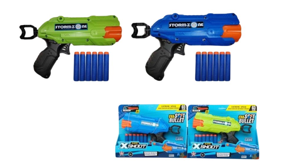 Storm Zone X-Shoot Blaster – Blue Foam Dart Toy Gun