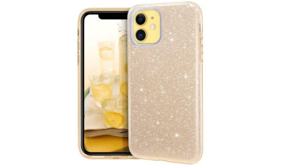 Gold Double layer & glitter hard cover 15promax