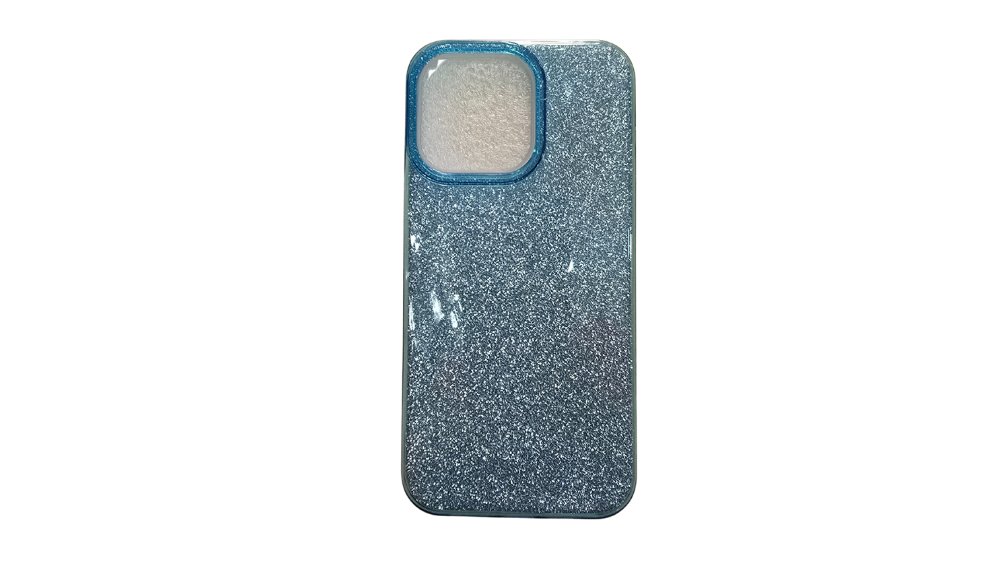 Blue Double layer & glitter hard cover 15promax