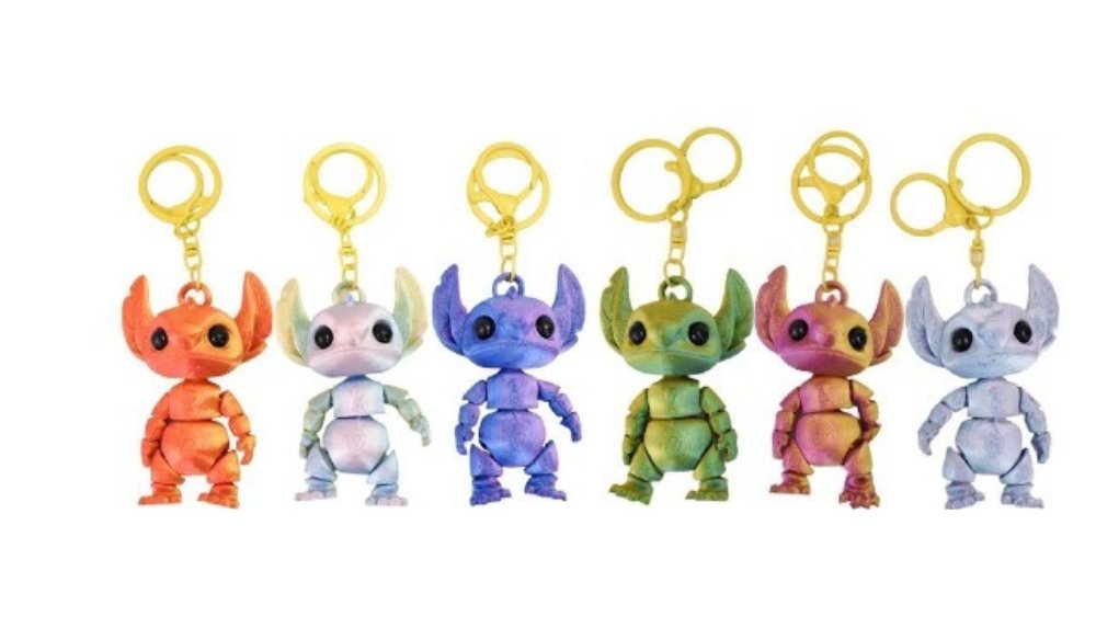 3D Printed Stitch Keychain – Random Choice