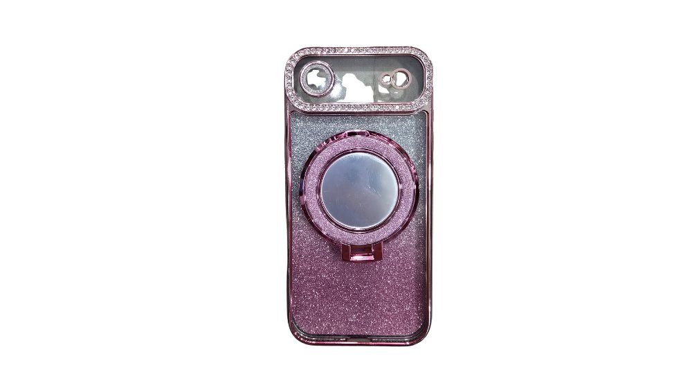 Glitter fuxia iPhone Case with Mirror, Ring Holder Iphone 17 air
