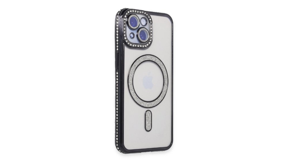 Black Glitter MagSafe Case with Rhinestone Camera Protector iphone 15