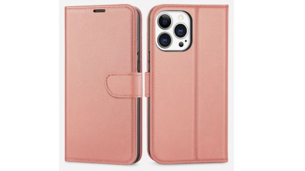 Rosegold flip Phone Cover – Flip Wallet Case with Card Holder iphone 14