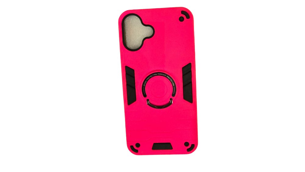 Fuxia Rugged Armor iPhone 16+ Case with Kickstand Ring
