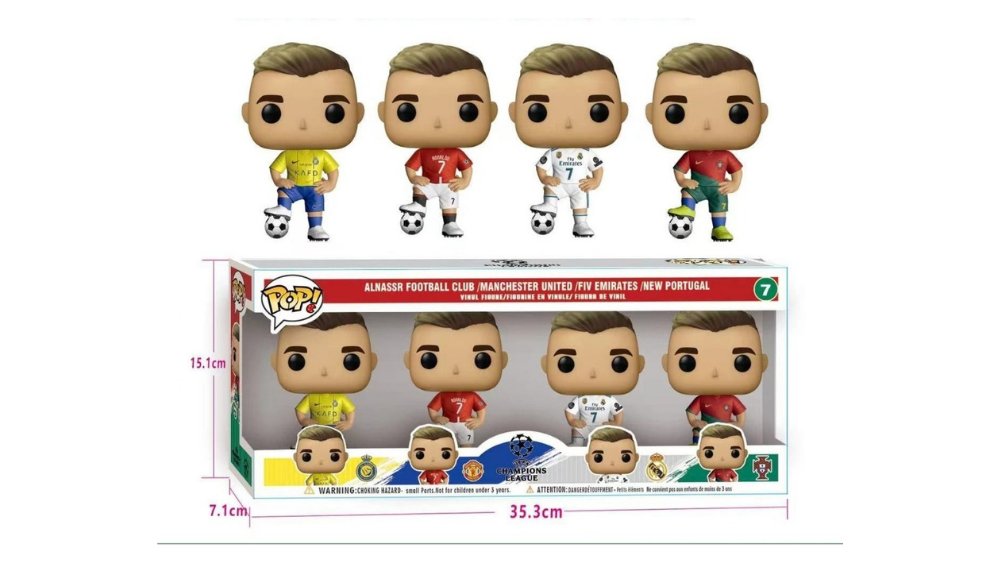 ⚽ Cristiano Ronaldo Funko Pop Style Figure Set (4pcs)