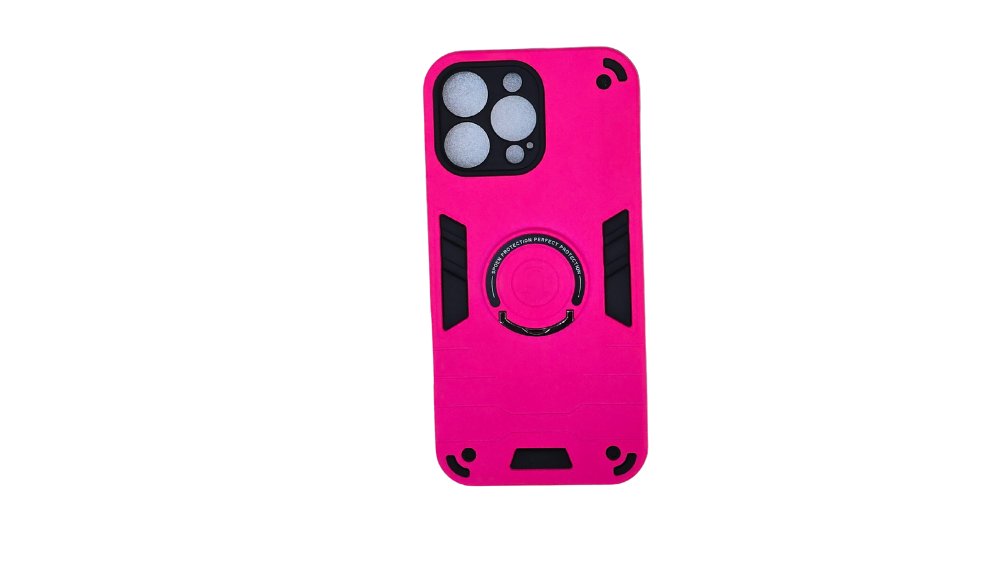 Fuxia Rugged Armor iPhone 16 pro maxCase with Kickstand Ring